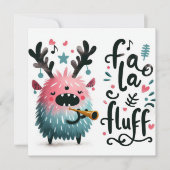 Schattigee kerst Caroler "fa la fluff" Feestdagenkaart (Voorkant)