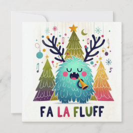 Schattigee kerst Caroler "fa la fluff" Feestdagenkaart