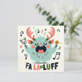 Schattigee kerst Caroler "fa la fluff" Feestdagenkaart (Staand voorkant)