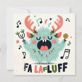 Schattigee kerst Caroler "fa la fluff" Feestdagenkaart
