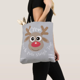 Schattigee Kerst Cartoon Rendier Sleigh Team Grey Tote Bag