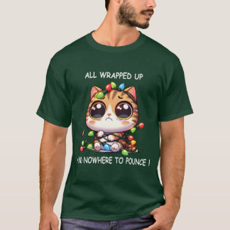 Schattigee kerst Catangled in Christmas Lights T-shirt