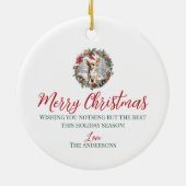 Schattigee Kerst Chihuahua hond puppy Santa hoed Keramisch Ornament (Achterkant)