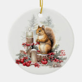 Schattigee kerst chipmunk bos bosdier keramisch ornament (Voorkant)