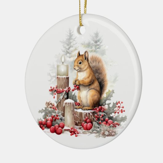 Schattigee kerst chipmunk bos bosdier keramisch ornament (Links)