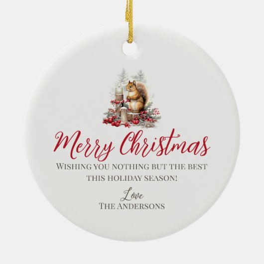 Schattigee kerst chipmunk bos bosdier keramisch ornament (Achterkant)