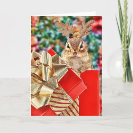 Schattigee kerst Chipmunk Feestdagen Kaart