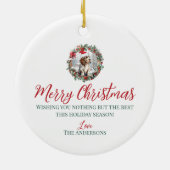 Schattigee kerst Cocker spaniel hond puppy Santa h Keramisch Ornament (Achterkant)