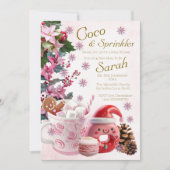 Schattigee kerst Coco en Sprinkles Baby shower Kaart (Voorkant)
