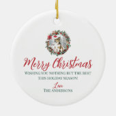 Schattigee kerst collie hond puppy kerstmuts keramisch ornament (Achterkant)