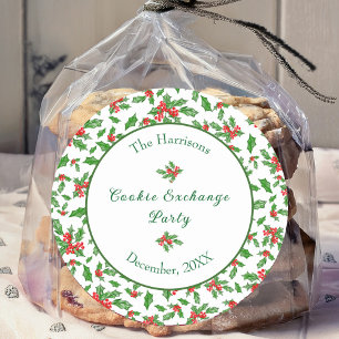 Schattigee Kerst Cookie Exchange Party Aangepaste  Ronde Sticker