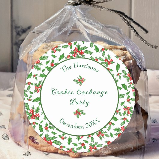 Schattigee Kerst Cookie Exchange Party Aangepaste Ronde Sticker