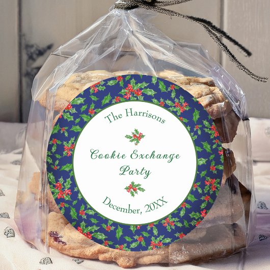 Schattigee Kerst Cookie Exchange Party Aangepaste  Ronde Sticker