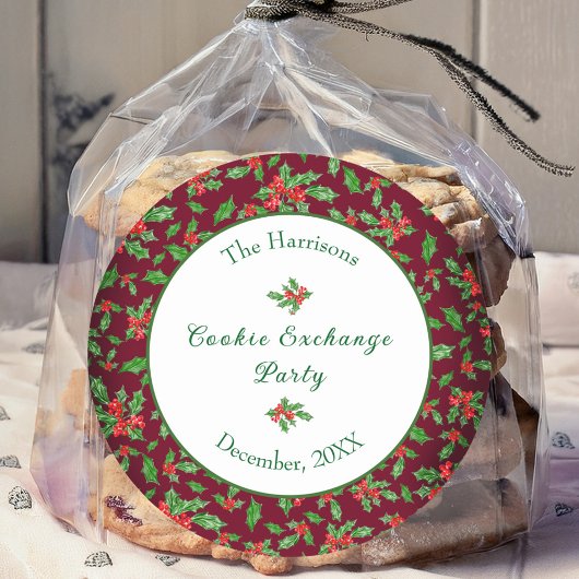 Schattigee Kerst Cookie Exchange Party Aangepaste  Ronde Sticker