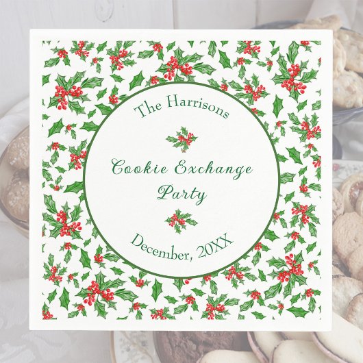 Schattigee Kerst Cookie Exchange Party Aangepaste  Servet
