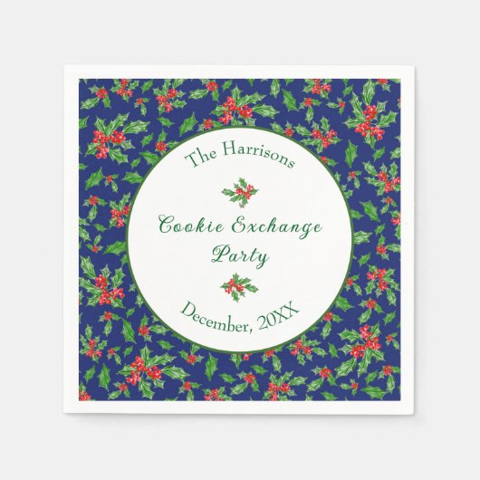 Schattigee Kerst Cookie Exchange Party Aangepaste Servet (Voorkant)