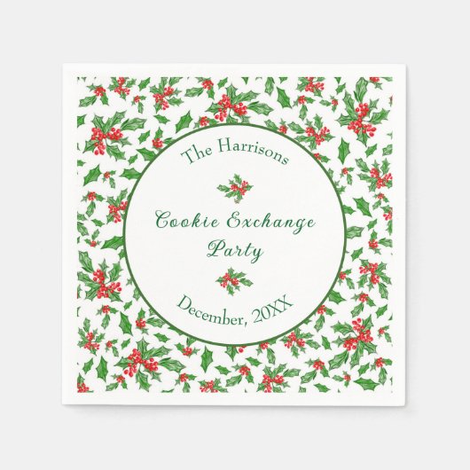 Schattigee Kerst Cookie Exchange Party Aangepaste  Servet (Voorkant)