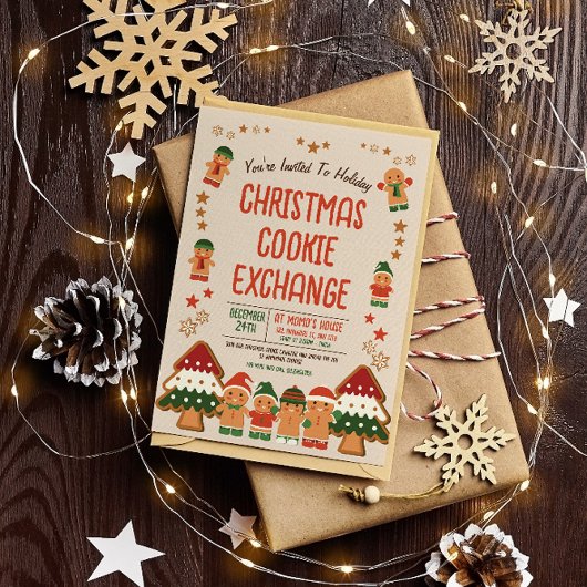 Schattigee Kerst Cookie Exchange Uitnodiging
