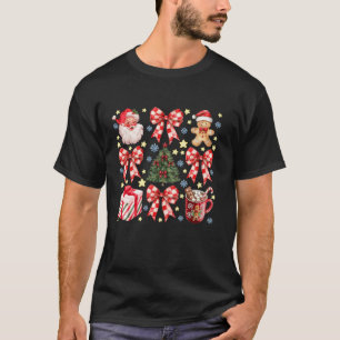 Schattigee Kerst Coquette Bow Santa Claus Hot Coco T-shirt