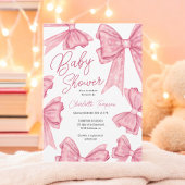 Schattigee Kerst Coquette Roze Bow Baby shower Kaart