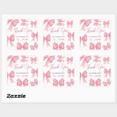 Schattigee Kerst Coquette Roze Bow Baby shower Vierkante Sticker (Vel)