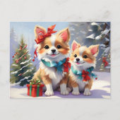 Schattigee kerst Corgis Holiday Delight Briefkaart (Voorkant)
