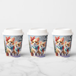 Schattigee kerst Corgis Holiday Delight Papieren Bekers