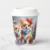 Schattigee kerst Corgis Holiday Delight Papieren Bekers (Achterkant)