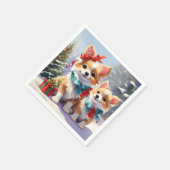 Schattigee kerst Corgis Holiday Delight Servet (Hoek)