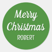 Schattigee Kerst Custom Kinder Naam Typografie Gro Ronde Sticker (Voorkant)