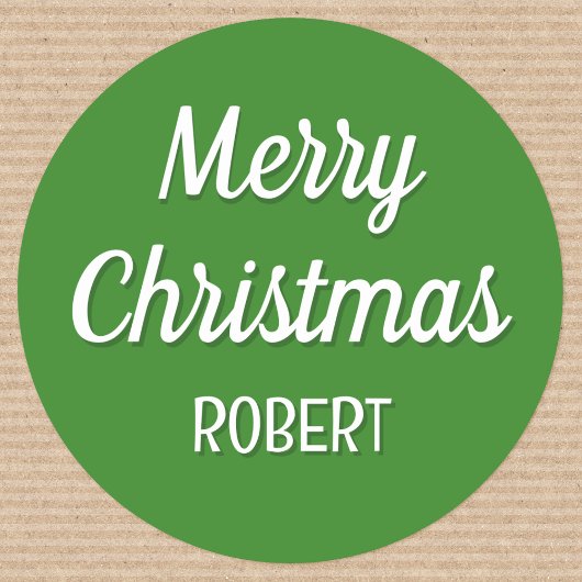 Schattigee Kerst Custom Kinder Naam Typografie Gro Ronde Sticker