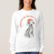 Schattigee kerst Dalmatische hond shirt, spreiden 