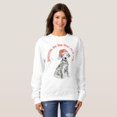 Schattigee kerst Dalmatische hond shirt, spreiden Trui (Voorkant volledig)