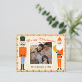 Schattigee kerst design met één foto. feestdagenkaart (Staand voorkant)
