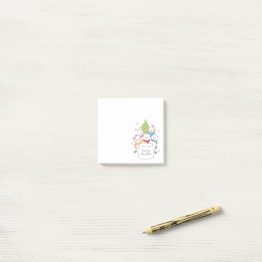 Schattigee kerst dier vrienden | Kerst Feestdagen Post-it® Notes (Op bureau)
