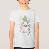Schattigee kerst dier vrienden | Kerst Feestdagen Tri-Blend Shirt (Voorkant)