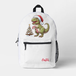 Schattigee kerst dinosaurus bedrukte rugzak