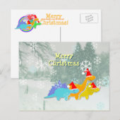 Schattigee kerst dinosaurus Briefkaart (Voorkant / Achterkant)