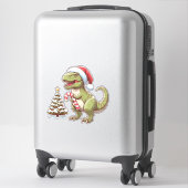 Schattigee kerst Dinosaurus met Candy Cane Sticker (Koffer)