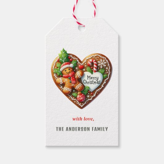 Schattigee Kerst Donut Hart Cadeaulabel (Voorkant)