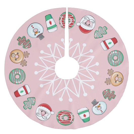 Schattigee kerst Donuts & Coffee I Snowflake I Pin Kerstboom Rok (Voorkant)