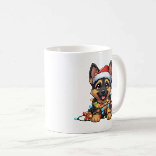 Schattigee kerst Duitse Herder Mok (Voorkant rechts)