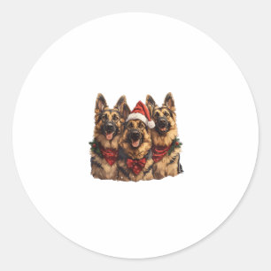 Schattigee kerst Duitse herdershonden Santa Hat Ho Ronde Sticker