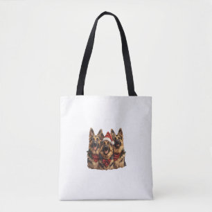 Schattigee kerst Duitse herdershonden Santa Hat Ho Tote Bag
