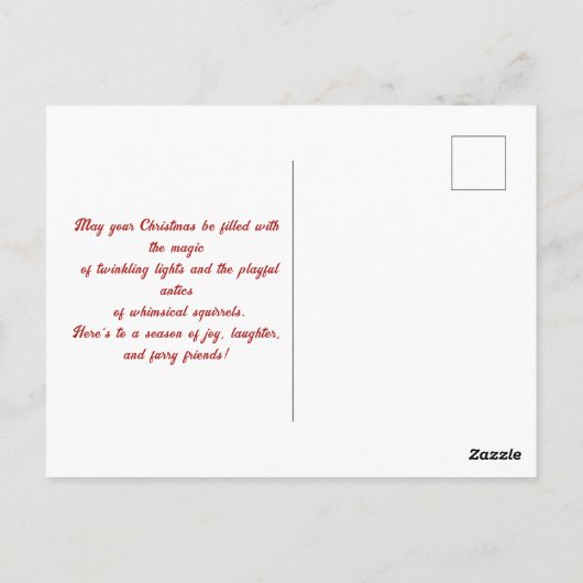 Schattigee kerst eekhoorns charmant briefkaart (Achterkant)