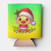 Schattigee Kerst Eend Cartoon Santa-68362 Blikjeskoeler (Voorkant)