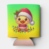 Schattigee Kerst Eend Cartoon Santa-68362 Blikjeskoeler (Achterkant)