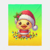 Schattigee Kerst Eend Cartoon Santa-68362 Fleece Deken (Voorkant)