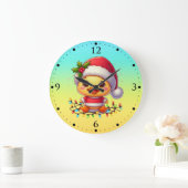 Schattigee Kerst Eend Cartoon Santa-68362 Grote Klok (Huis)
