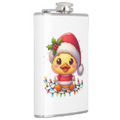 Schattigee Kerst Eend Cartoon Santa-68362 Heupfles (Rechts)